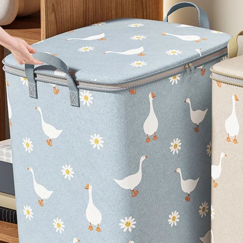 100/140/180Pcs Clothes Quilt Storage Bag Household Large Capacity Quilt Storage Box Wardrobe Non-woven Clothing Moving Luggage B