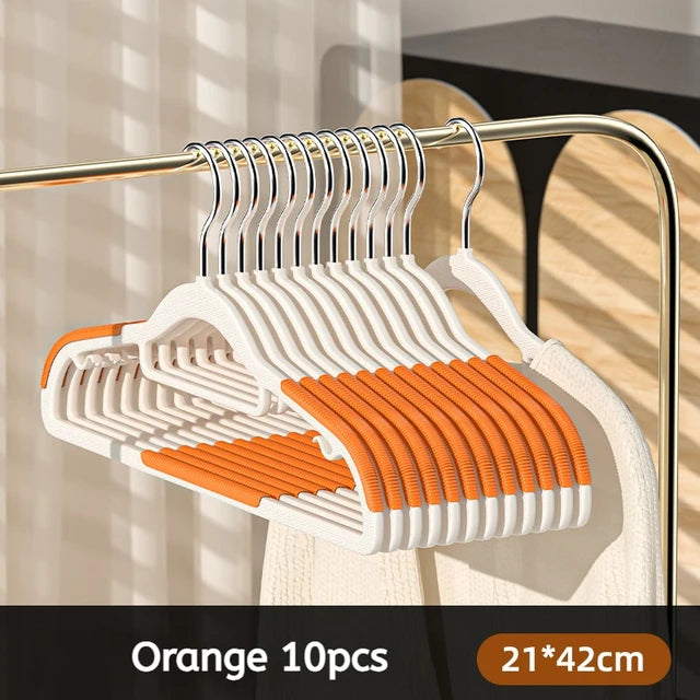 10Pcs Black/Orange/Grey Multifunctional Wet and Dry Household Hanger Suitable for Hanging Clothes Bedroom Wardrobe Anti-Slip