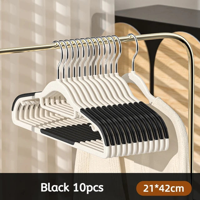 10Pcs Black/Orange/Grey Multifunctional Wet and Dry Household Hanger Suitable for Hanging Clothes Bedroom Wardrobe Anti-Slip