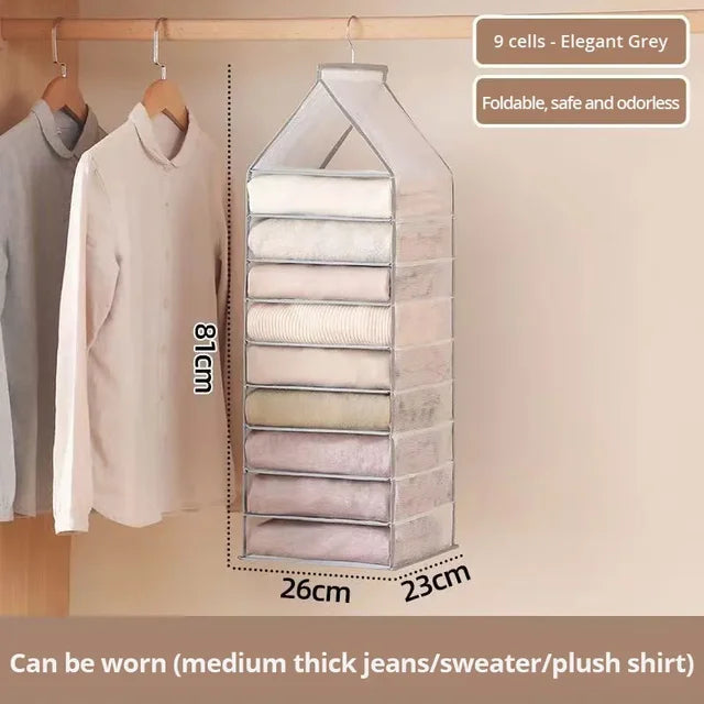 1pc Wardrobe Hanging Storage Bag Cabinet Organizer For Pants Socks T-Shirt Underwear Organizer Hanging Closet Organizer