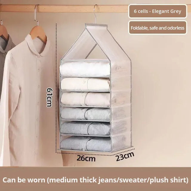 1pc Wardrobe Hanging Storage Bag Cabinet Organizer For Pants Socks T-Shirt Underwear Organizer Hanging Closet Organizer