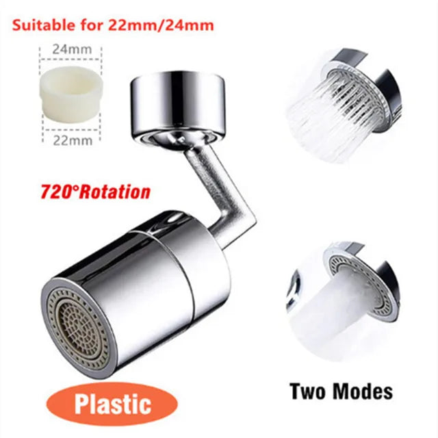 720°Universal Kitchen Faucet Anti-splash Aerator Bathroom Tap Rotatable Faucet Sprayer Saving Water Tap Nozzle Extender Adapter