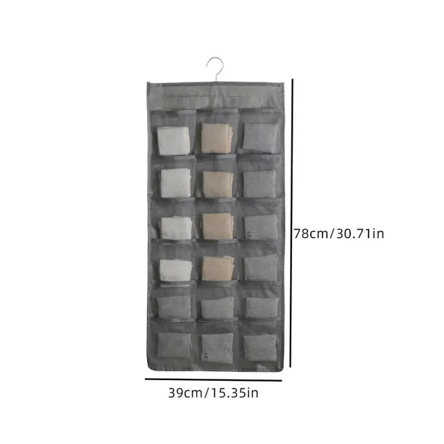 Double Sides Underwear Storage Hanging Bag Dormitory Home Wardrobe Hanging Wall Foldable Bag Underpants Socks Organizer