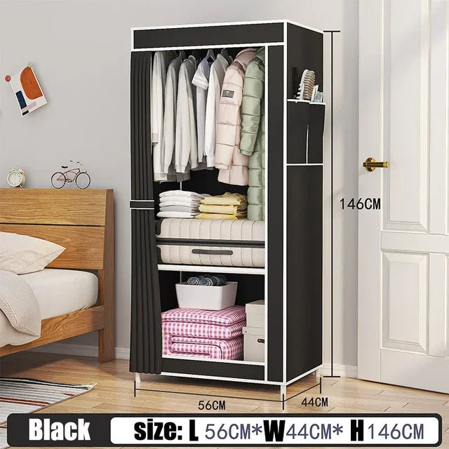 Dustproof Wardrobe Simple Storage Cabinet Household Bedroom Multi Layer Storage Save Space Armoire Dampproof Cloth Wardrobe