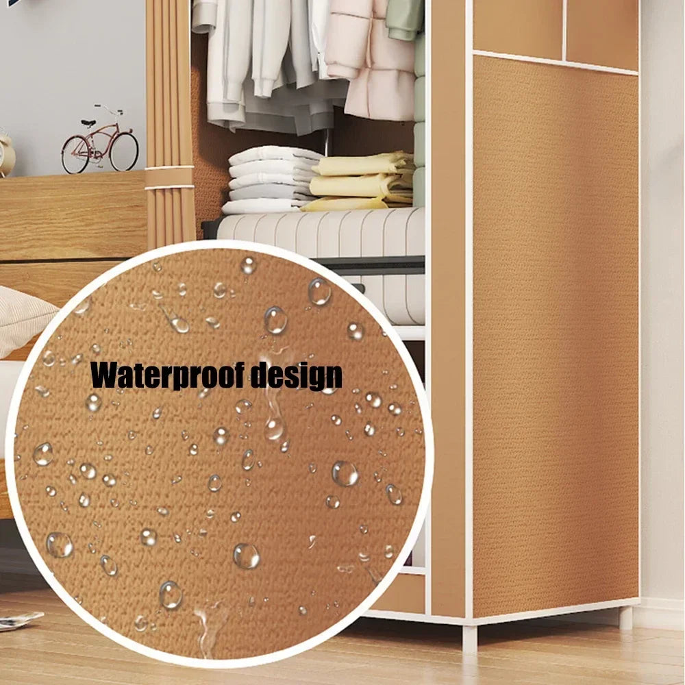 Dustproof Wardrobe Simple Storage Cabinet Household Bedroom Multi Layer Storage Save Space Armoire Dampproof Cloth Wardrobe