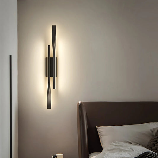 Long strip wall lamp light luxury creative room bedroom bedside lamp simple modern Nordic living room TV wall lamp