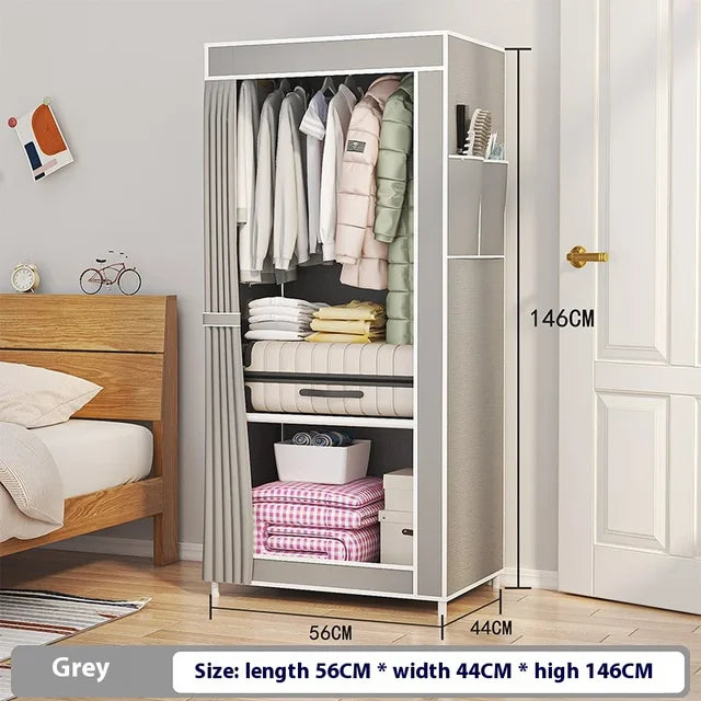 Minimalist Floor Mounted Wardrobe Home Multi-Layer Dustproof Wardrobes Household Simple Assembly Bedroom Simple Clothing Cabinet