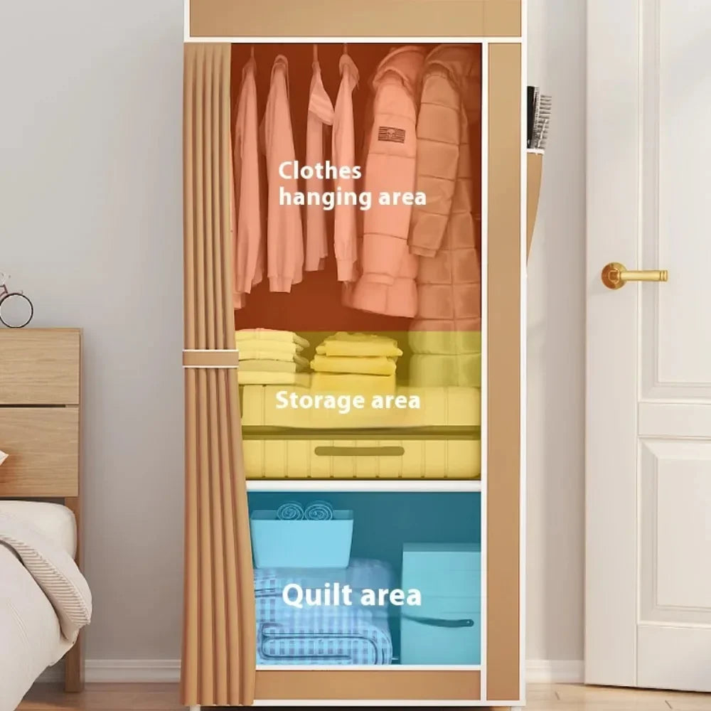 Minimalist Floor Mounted Wardrobe Home Multi-Layer Dustproof Wardrobes Household Simple Assembly Bedroom Simple Clothing Cabinet