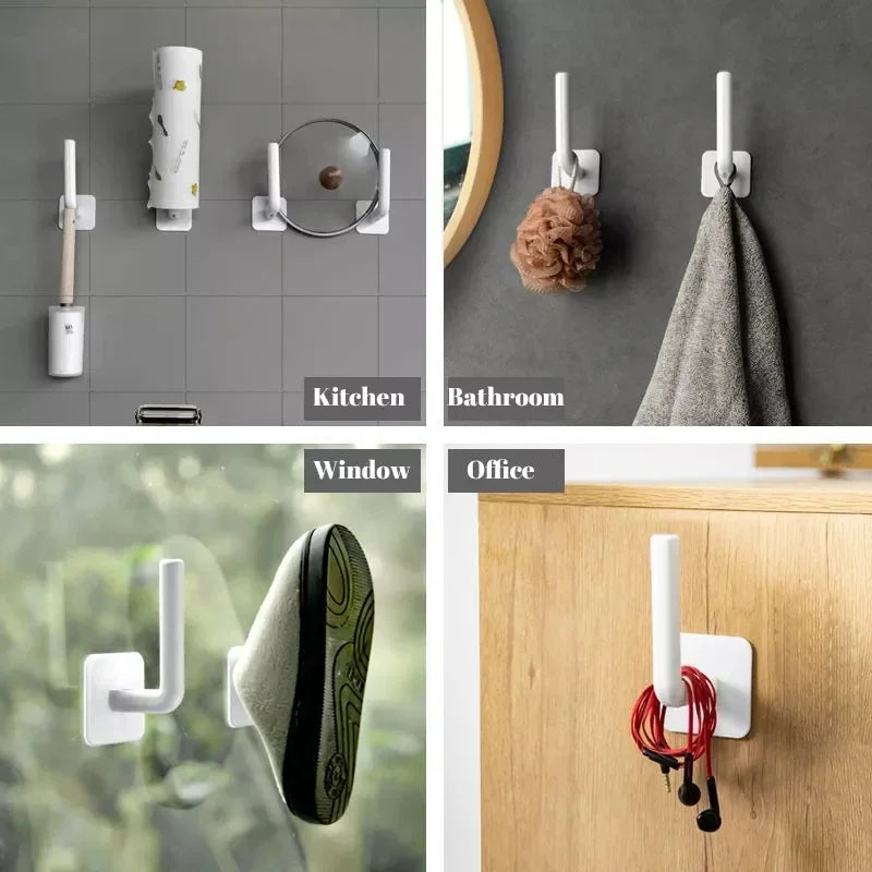 New Multifunctional Punch-free Storage Towel Rack Wall Hooks for Kitchen Bathroom Shelf Organizer