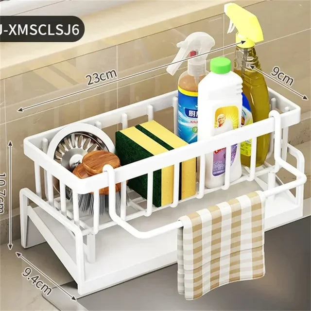 Sink Drain Rack Plastic Sponge Holder Faucet Storage Soap Drainer Towel Rack Shelf Organizer Kitchen Accessories