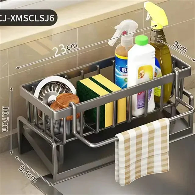 Sink Drain Rack Plastic Sponge Holder Faucet Storage Soap Drainer Towel Rack Shelf Organizer Kitchen Accessories