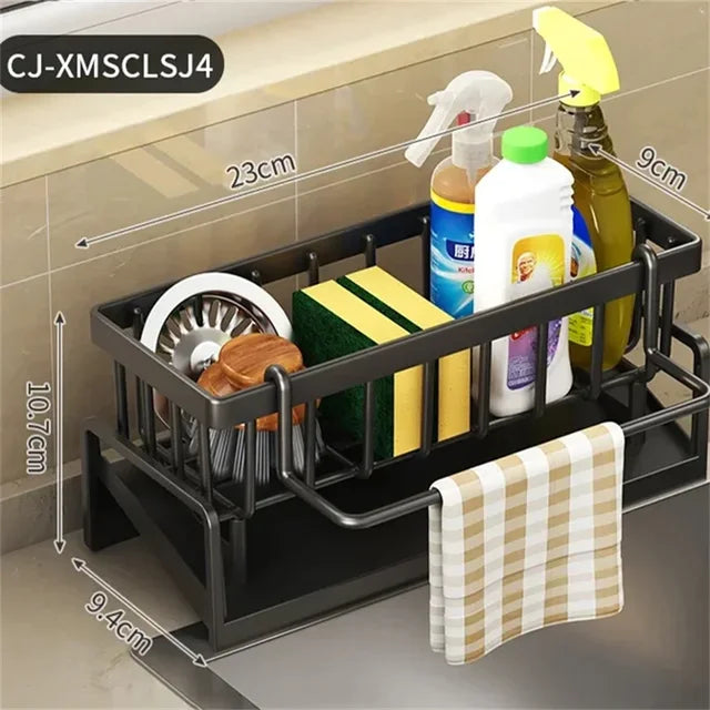 Sink Drain Rack Plastic Sponge Holder Faucet Storage Soap Drainer Towel Rack Shelf Organizer Kitchen Accessories