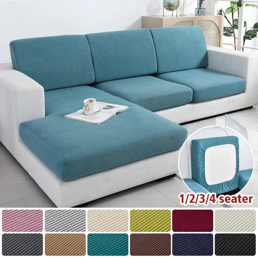 Thick Cushion Cover Fitted Sofa Covers for Living Room Washable Stretch Jacquard Seat Cover Furniture Protector Sectional Sofa