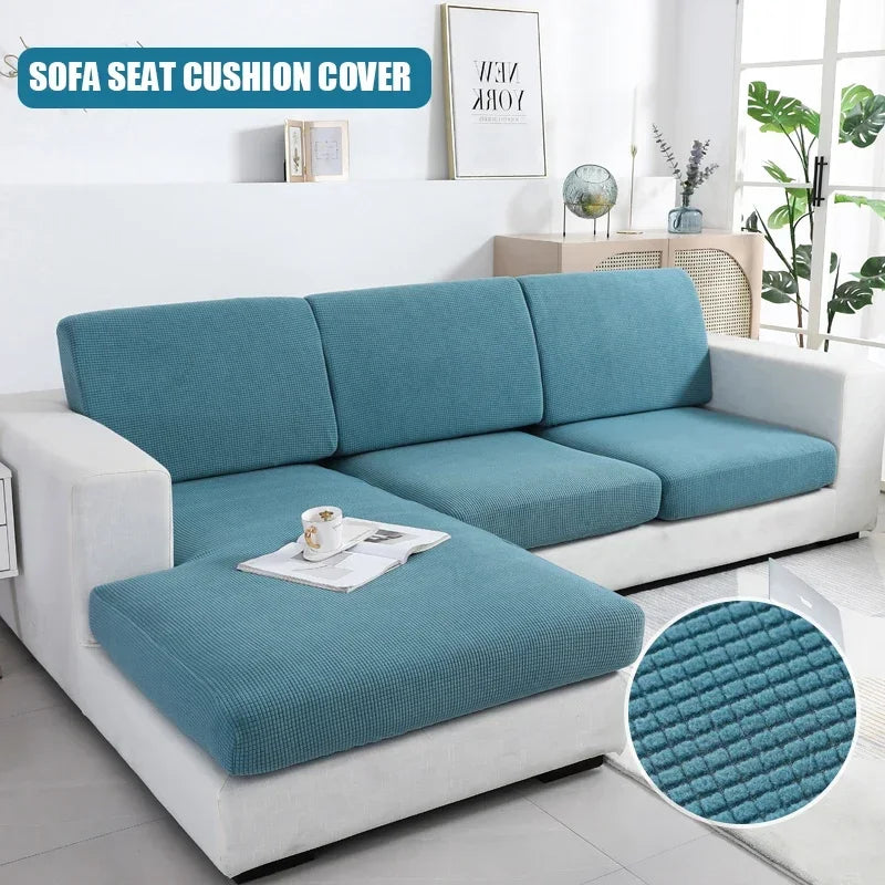 Thick Cushion Cover Fitted Sofa Covers for Living Room Washable Stretch Jacquard Seat Cover Furniture Protector Sectional Sofa