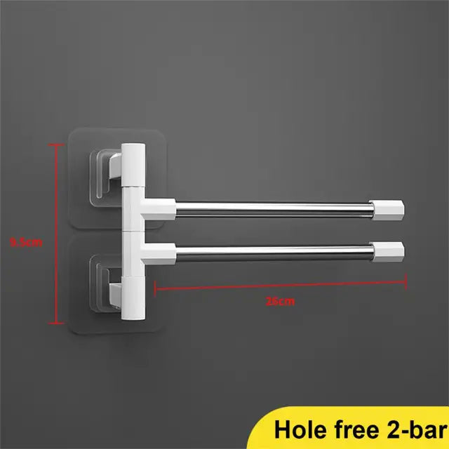 Towel Rack Bathroom Accessories Rotatable Towel Holder Space Aluminum 2/3/4/5/6/7/8 -Bar Hanging Wall Mounted Towel Hanger