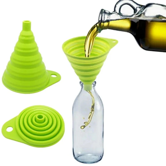 mini Foldable Funnel Silicone Collapsible Portable Funnels for Fuel Hopper Beer Oil Kitchen Accessories Tools  Items